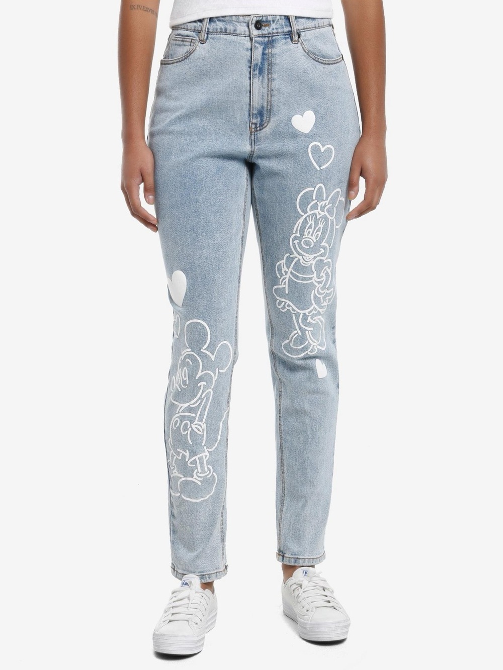 Her Universe Disney Mickey Mouse & Minnie Mouse Heart Outline Mom Jeans